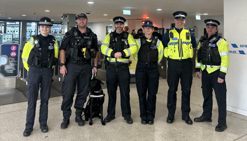 Police and drug dog Jasper patrolled Devon trains to disrupt county lines activity Image- D&C Police