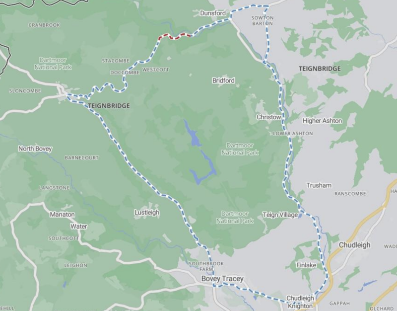 The official diversion route Image- Devon County Council