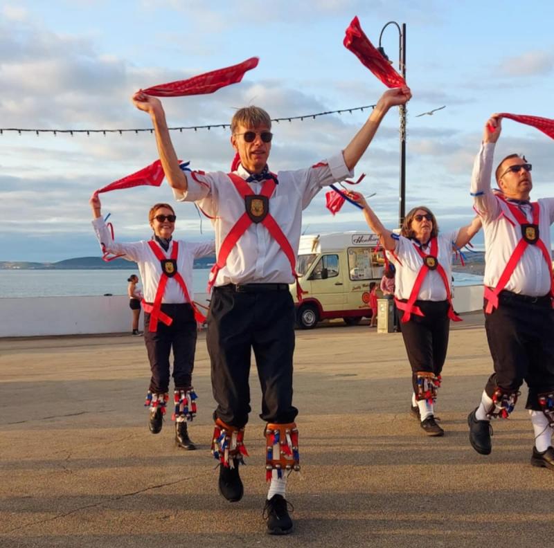 Bideford Pheonix Morris dance at Westward Ho! August 2025 1