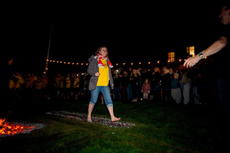 Kathryn during her firewalk Image- Tigerbond