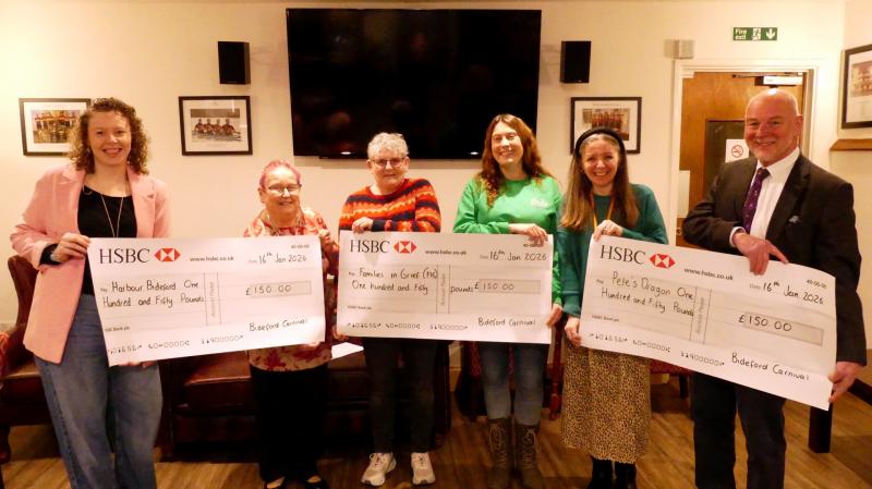 Bideford carnival 2025 cheque Presentation credit GH