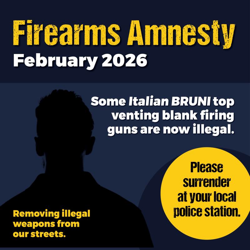 Firearms owners urged to hand in newly banned blank-firing guns during February amnesty