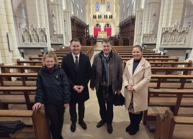 Sir Mel Stride, CEO Philip Arkwright, Head of Finance Michelle Leonard & Director of Visitor Experience Chloe Richards