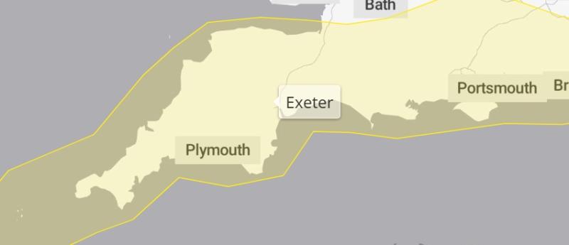 Exeter weather alert: 50mm of rain and power cut risks as yellow warning hits Devon