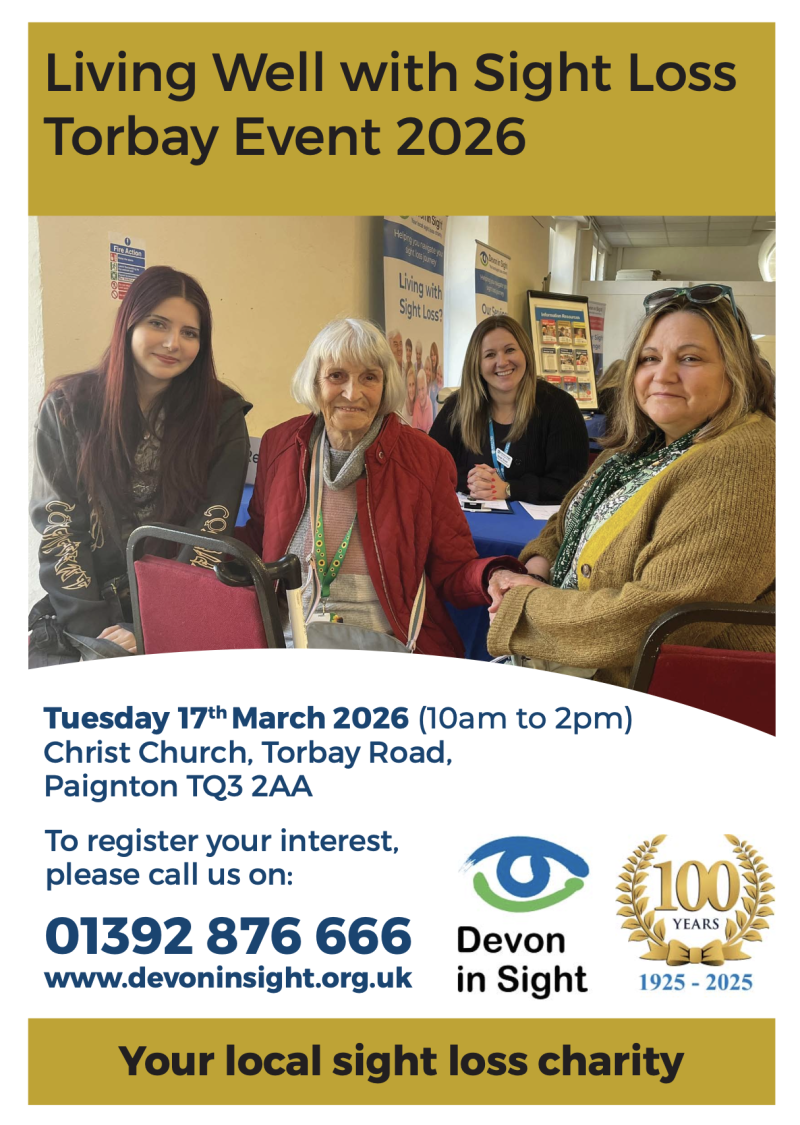 Free sight loss support event announced for Torbay