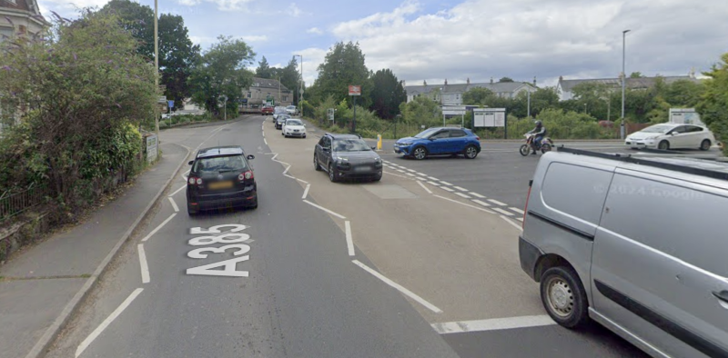One of the current traffic light locations is near Totnes Station (Image- Google Maps)