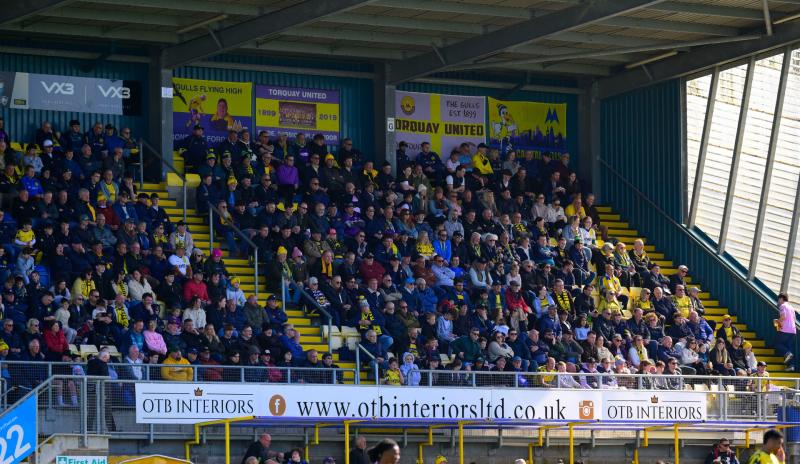 A packed Plainmoor dreaming of promotion. Pic from PPAUK