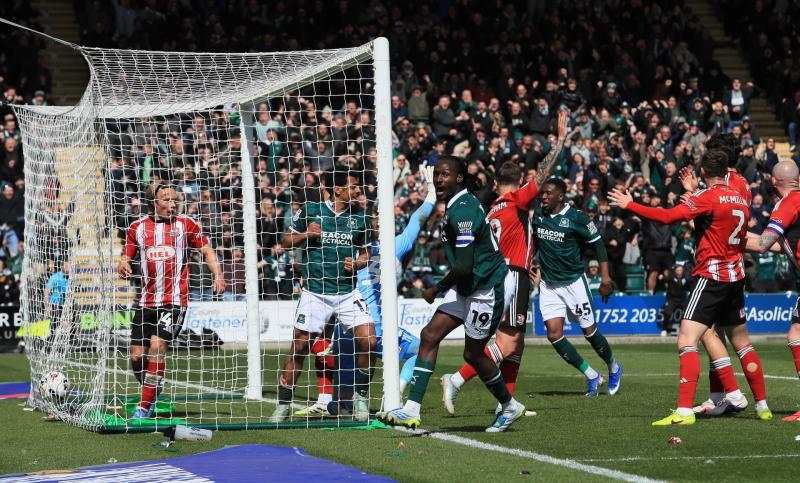 Plymouth Argyle v Exeter City. Pic from PPAUK