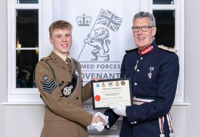 Barnstaple cadet Andrew appointed as Lord-Lieutenant Cadet with rare double nomination