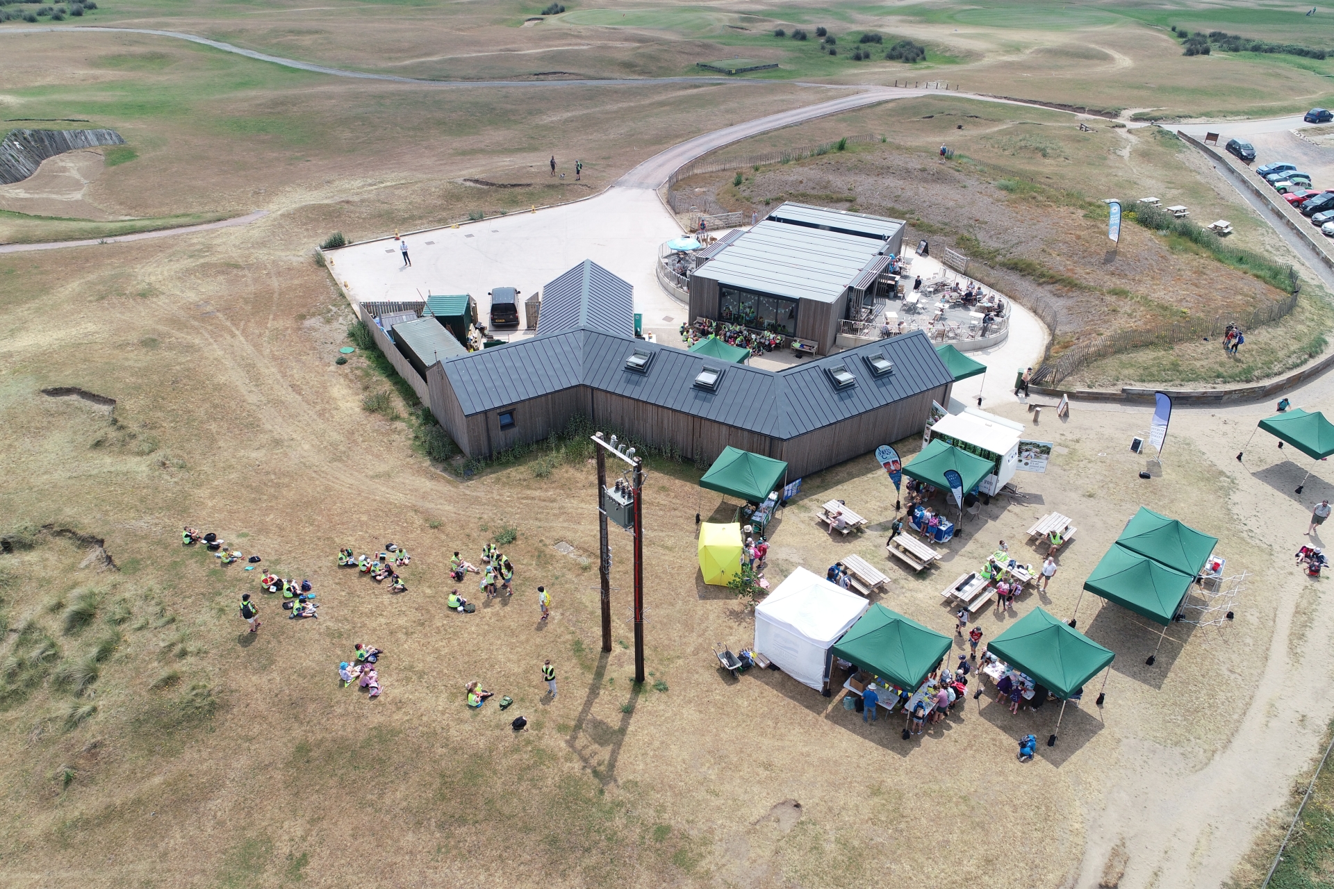 A drone shot of the Northam Burrows Visitors Centre - Credit: TDC