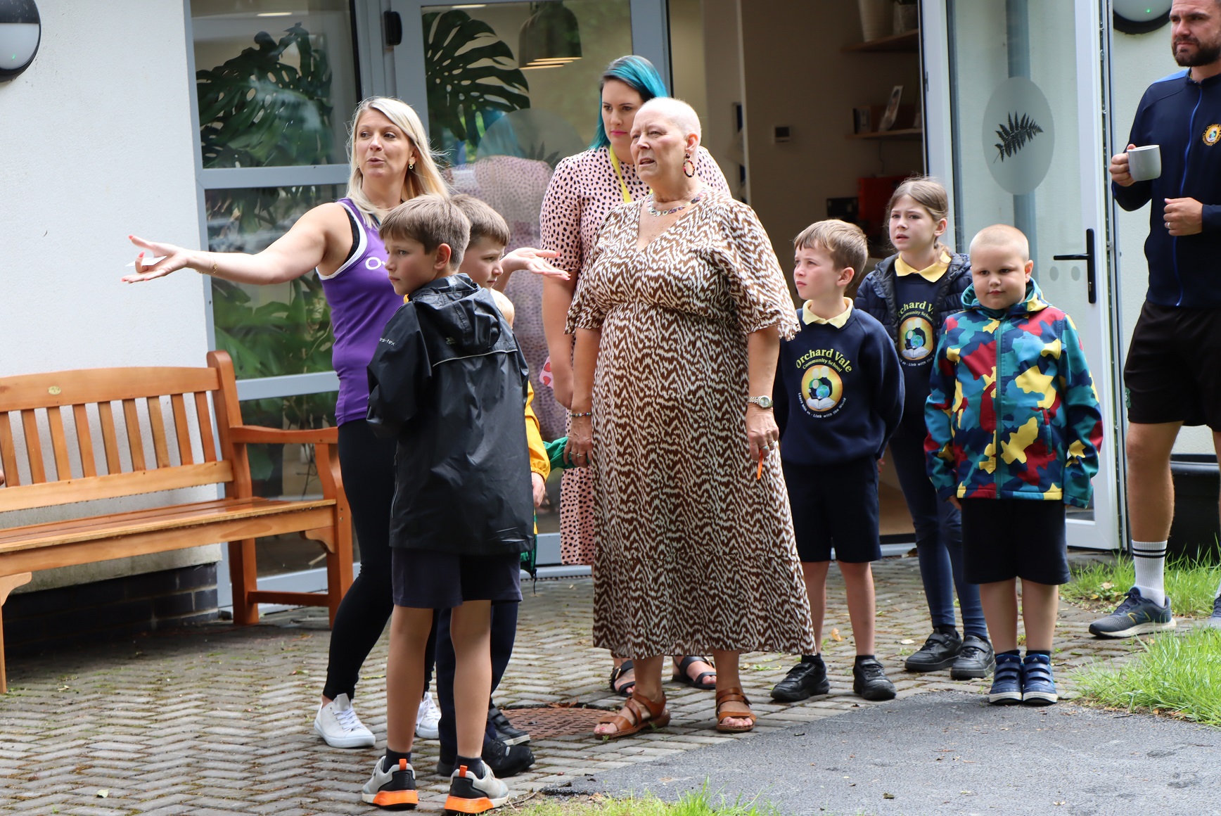 Sue Manley and Orchard Vale pupils visiting the Fern Centre