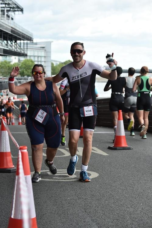Jade at the event and with her brother-in-law, Tom Mahoney, who has been Jade’s coach and guide for all her events - Credit: North Devon Hospice