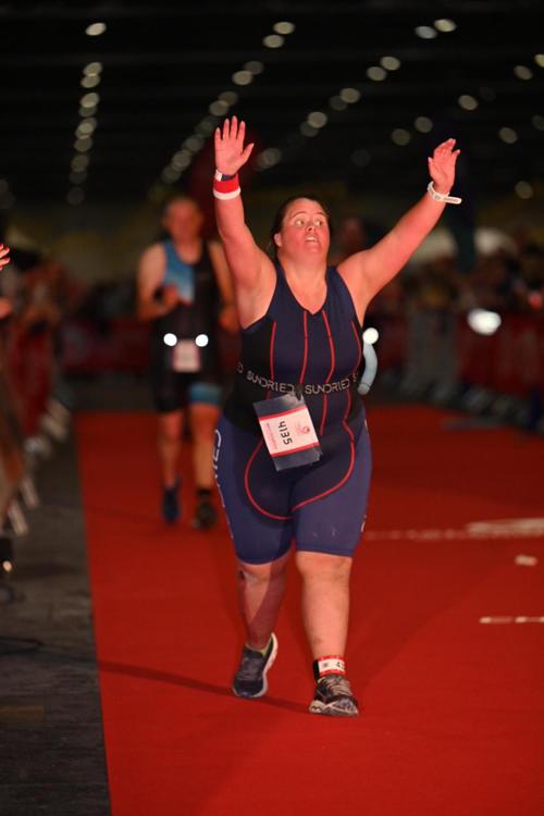 Jade at the London Olympic Distance Triathlon - Credit: North Devon Hospice