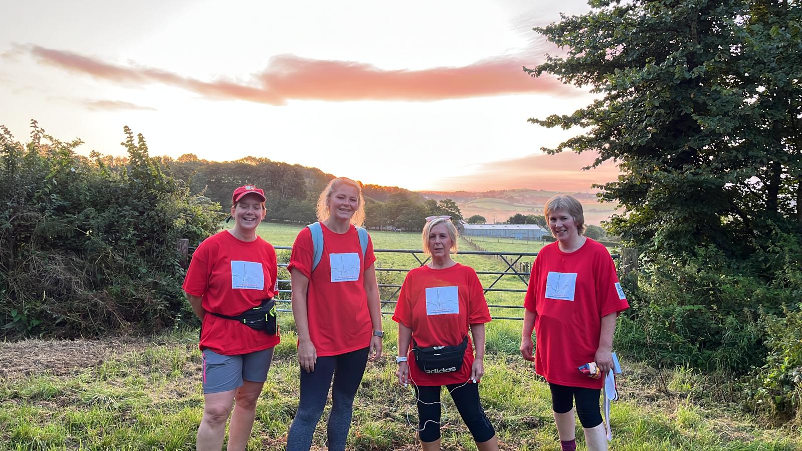 Various images taken at the start, finish and during the walk. Credit: RD&E Charity