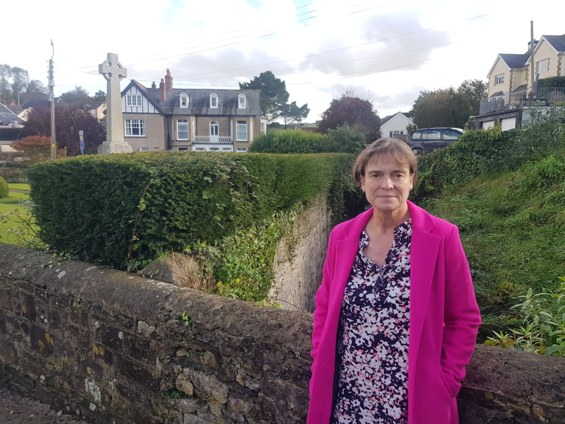 North Devon MP Selaine Saxby by the River Umber in Combe Martin. Credit: Selaine Saxby