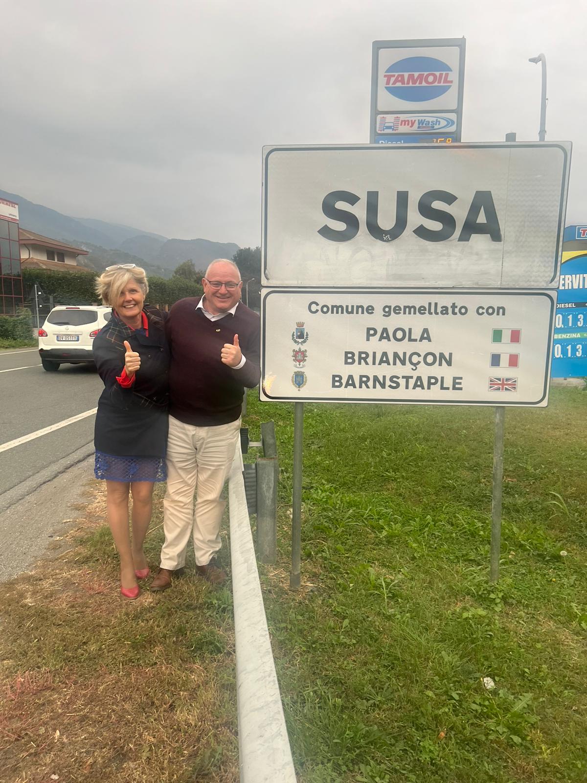 headteacher Anna Giaccone and Ian Roome