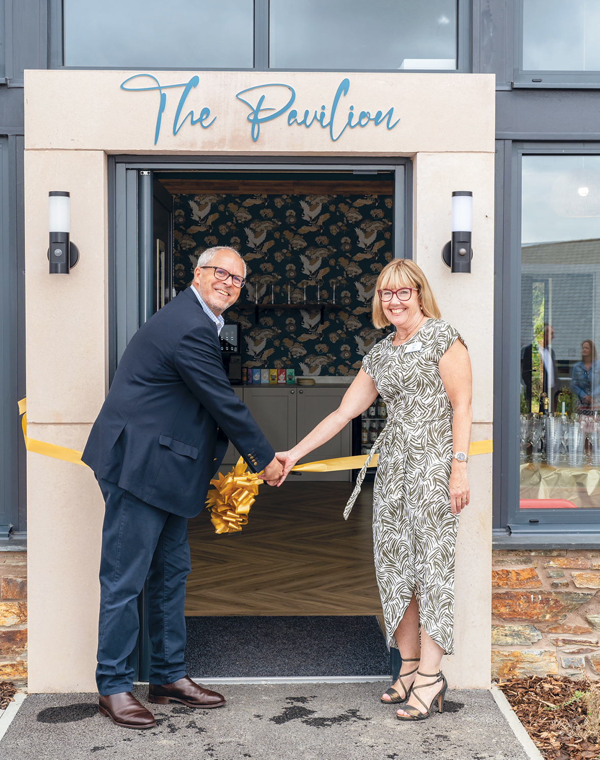 Conducting the official opening of the new Kenwith Pavilion are Simon Bird, chief executive officer at Care South and Denise Pugsley, business manager at Care South. Credit: Care South