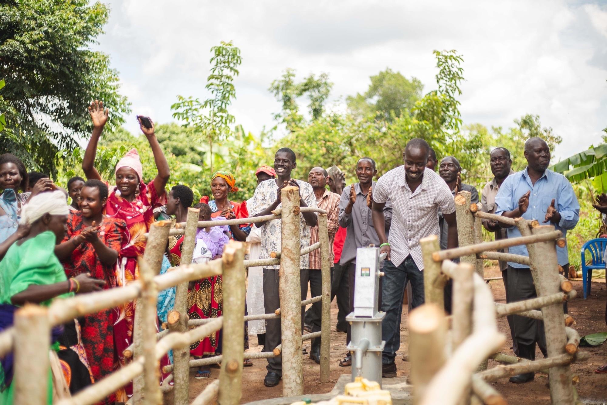 An Amigos funded borehole in action - Credit: Amigos