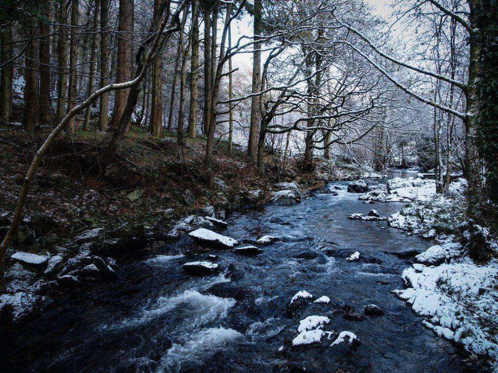 A wintry scene on the East Lyn River at Brendon. Credit: Tom Johnson