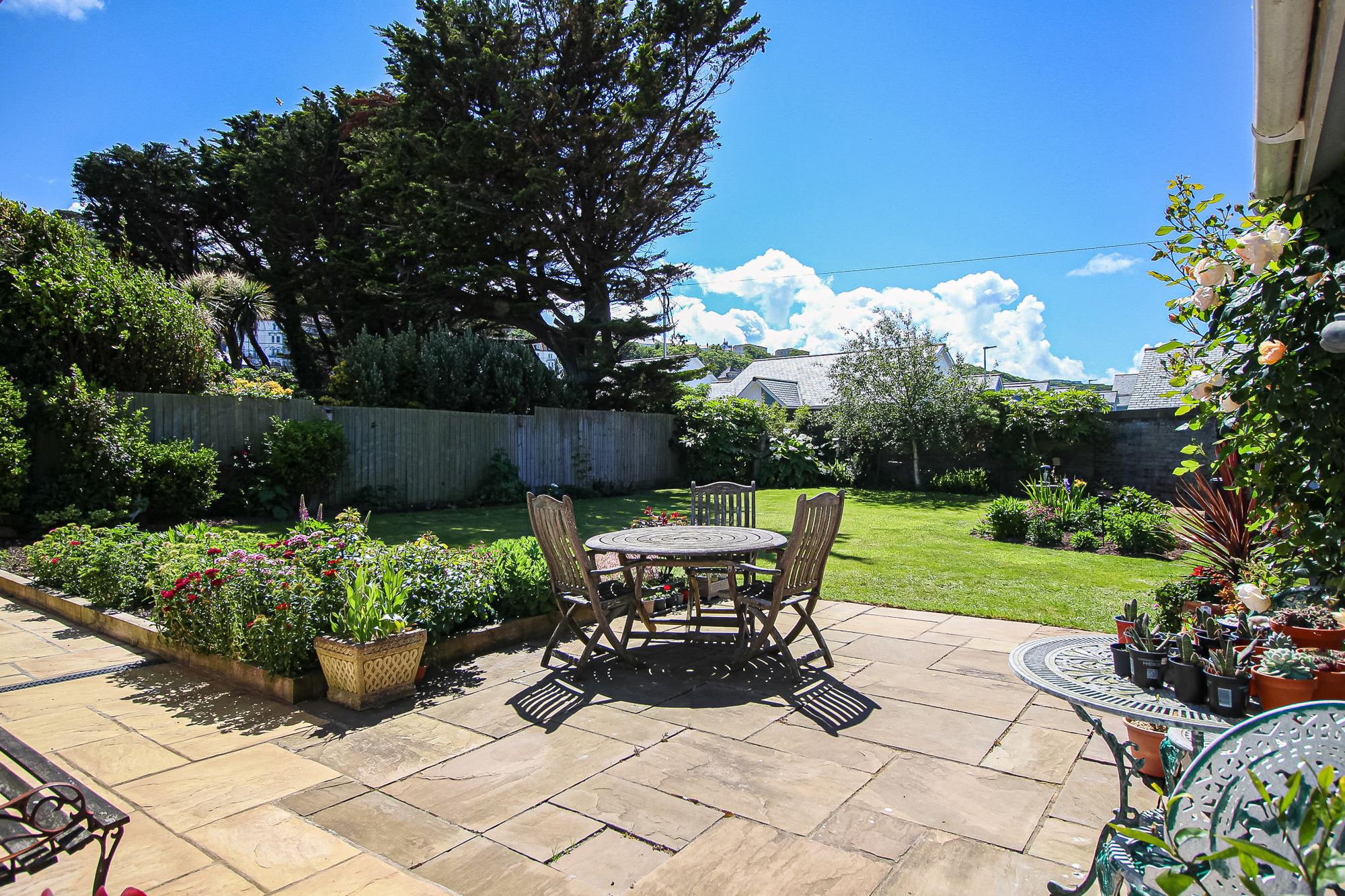 The garden has plenty of features including a fine patio area. Credit: Brights