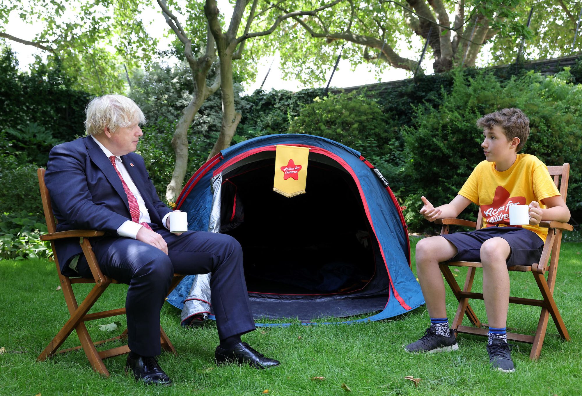 Former Prime Minister Boris Johnson meets Max Woosey - Credit: Andrew Parsons / No 10 Downing Street