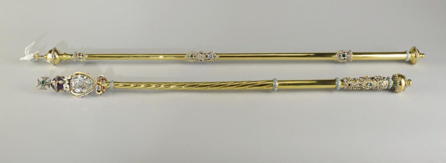 The two Sovereign’s Sceptres. Credit: Royal Collection