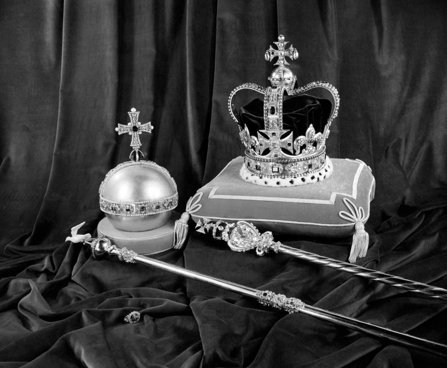 Two Maces, made of silver gilt over oak, date between 1660 and 1695 and are the ceremonial emblems of authority which are carried before the Sovereign at events such as the State Opening of Parliament. Credit: Royal Collection