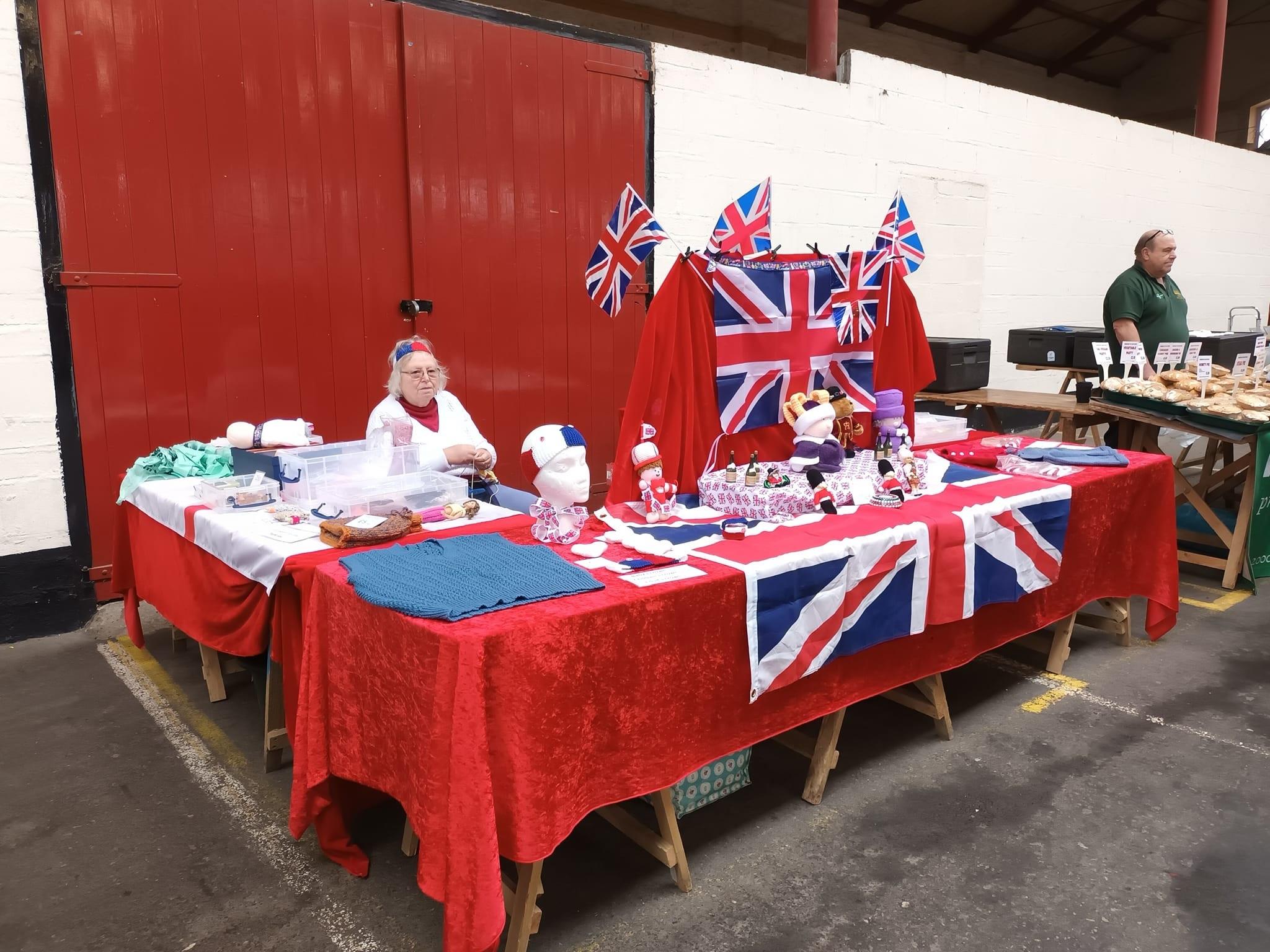 There was plenty of red, white and blue on display at the special Coronation Pannier Market in South Molton. Credit: Liz Barrett