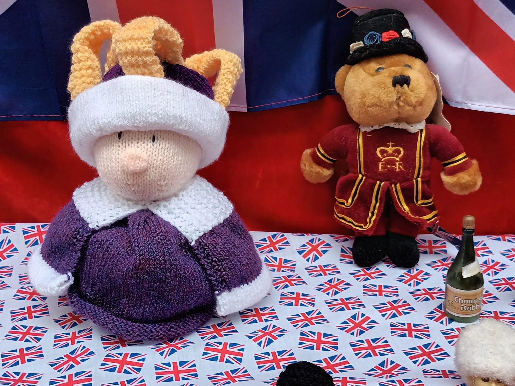 Coronation craft souvenirs at the South Molton Coronation Pannier Market. Credit: Liz Barrett