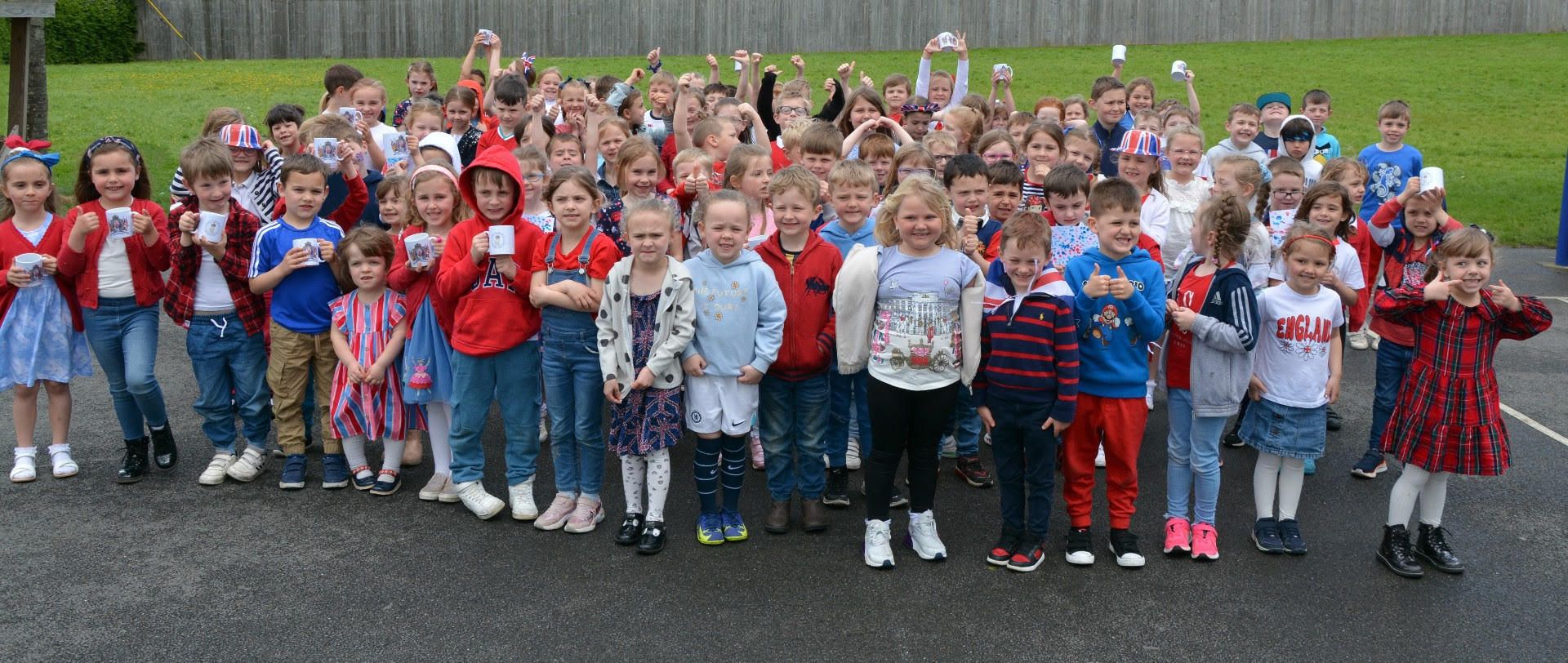 Coronation then and now Bideford pupils recreate iconic local